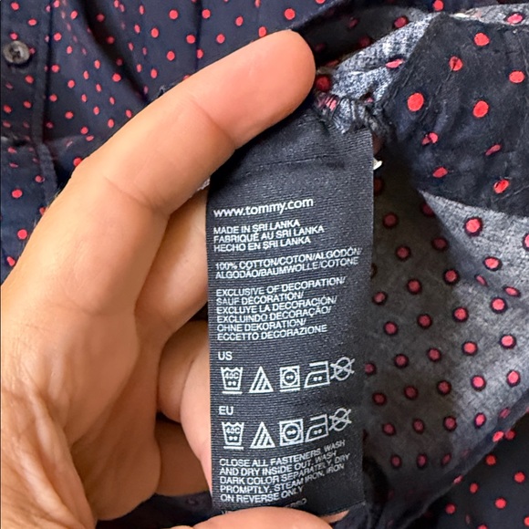 Tommy Hilfiger Dark Blue Shirt with Red Dots, medium - Picture 6 of 6